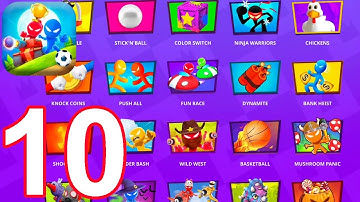 Stickman Party - Gameplay Walkthrough Part 10 - Random Funny MiniGames 1 2 3 4 Plyer Free New Update