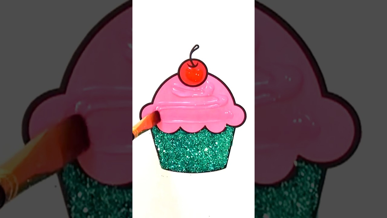 ✨Glitter Art Cupcake🧁Coloring 