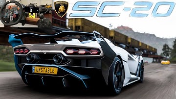 First Drive of the Lamborghini SC20 *STOCK* in Forza Horizon 5 (Steering Wheel Gameplay)