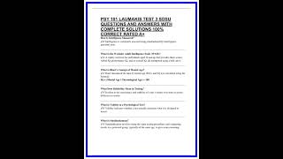 PSY 101 LAUMAKIS TEST 3 SDSU QUESTIONS AND ANSWERS WITH COMPLETE SOLUTIONS 100 CORRECT RATED A 636x8