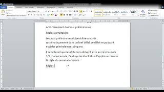 Comptabilité Approfondie Frais Préliminaires Ii