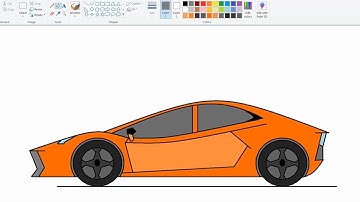How to draw a car |  Lamborghini drawing in MS paint.