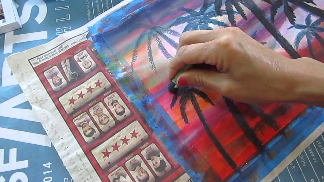 ClassPlan - oil pastel red palm asmr