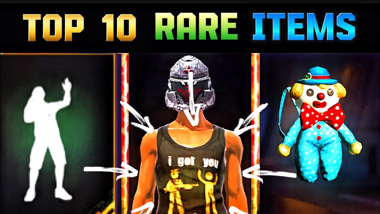 TOP 10 RARE ITEMS IN FREE FIRE | 🔥⚡️