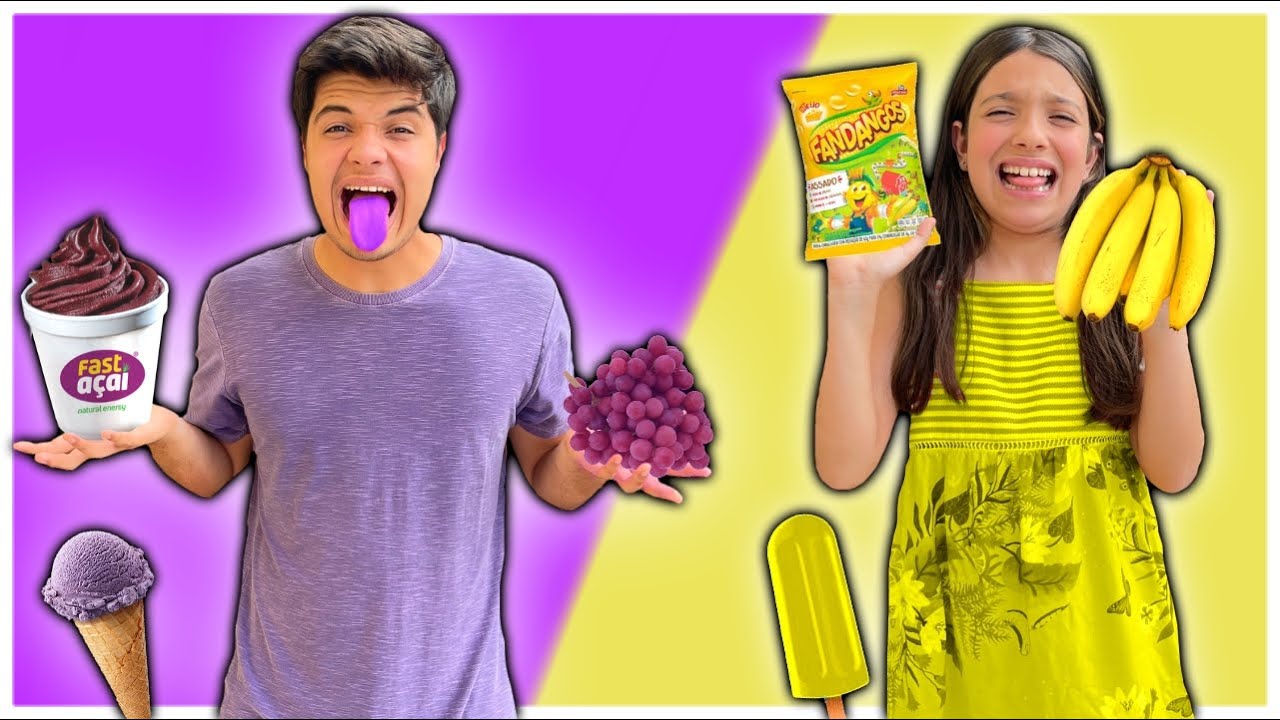 TUDO ROXO E AMARELO POR UM DIA INTEIRO  | Anny e Eu Family