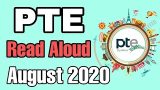 PTE - Read Aloud | August 2020 |