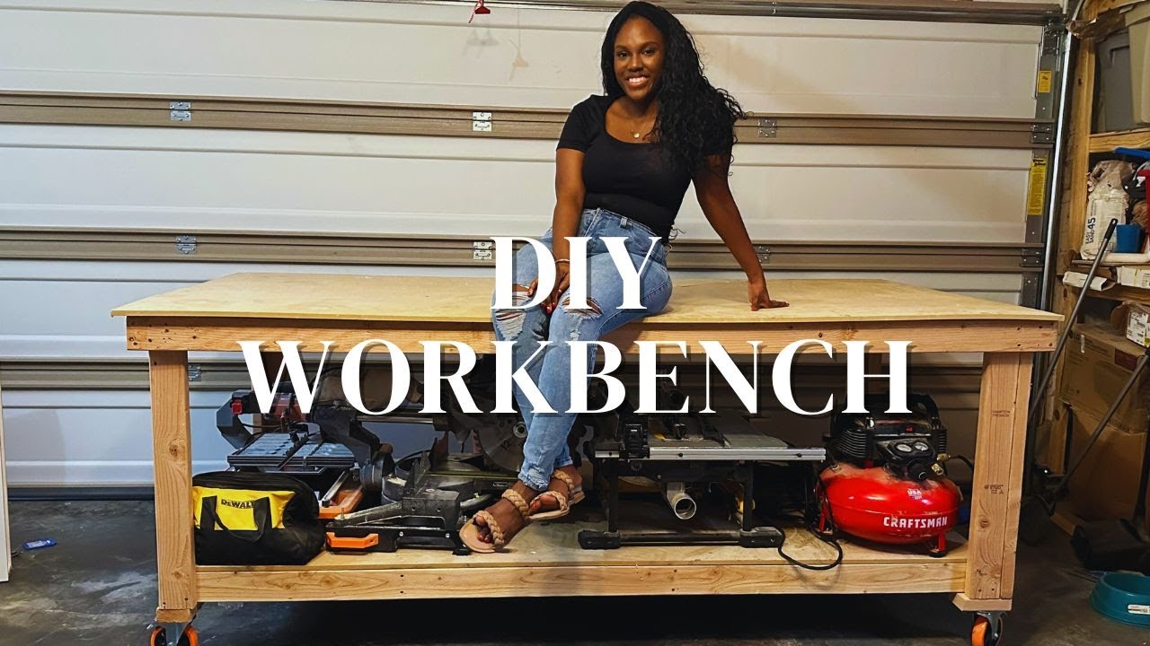 Building a Work Bench with Storage | Garage Woodworking Station - YouTube