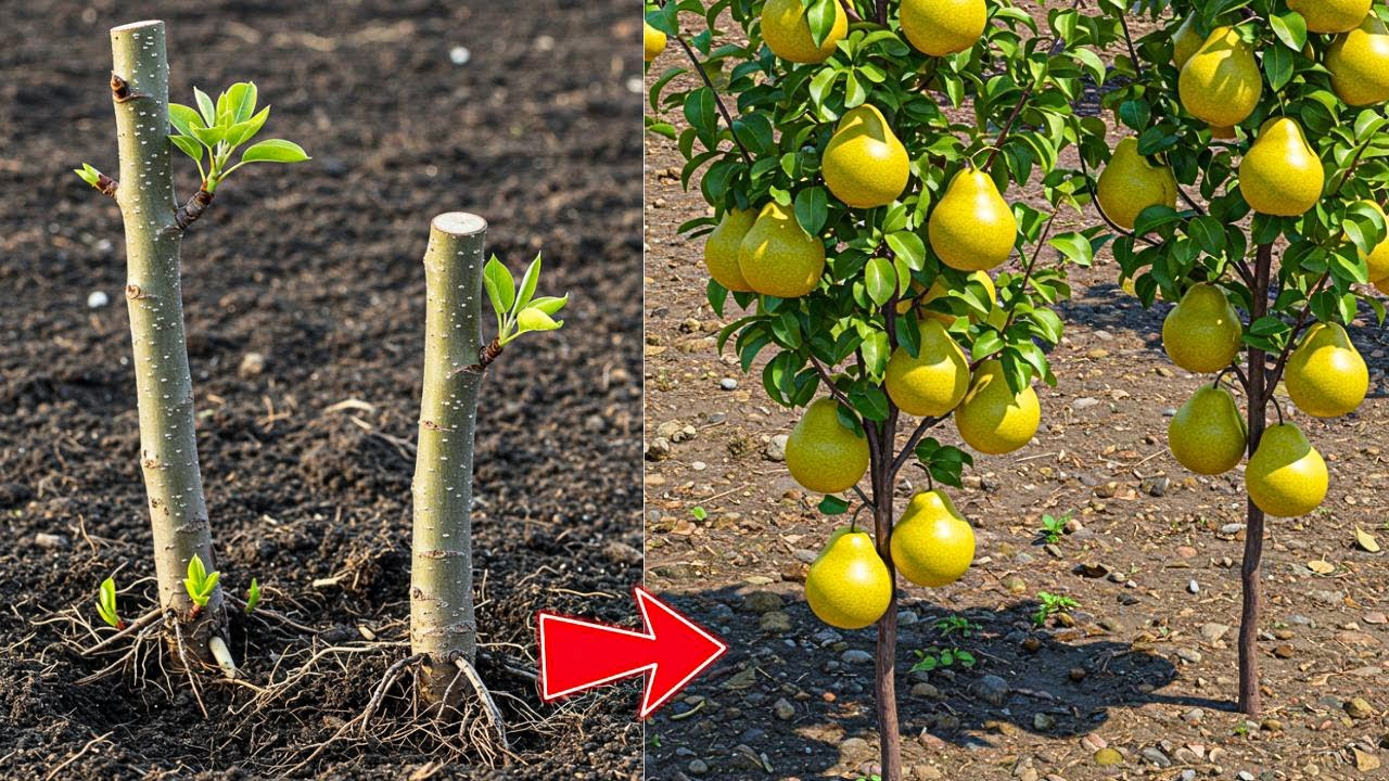 Place 1 Cutting in Soil! Pear Tree Will Quickly Grow Roots, Branches ...