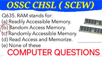 OSSC CHSL SCEW Exam 2025 | Computer PYQ |