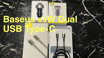 Baseus 65W Dual USB Type-C PD Quick Car Charger USB C QC4.0 C Unboxing Review