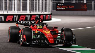 LEWIS HAMILTON DRIVES 2023 FERRARI SF-23 ON JEDDAH CORNICHE STREET CIRCUIT | ASSETTO CORSA