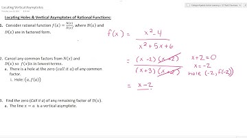 3 6 Finding Vertical Asymptotes Versus Holes