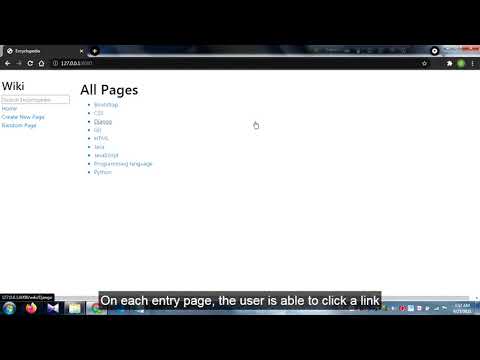 CS50's web programming with python and javascript project 1 (wiki) submission video