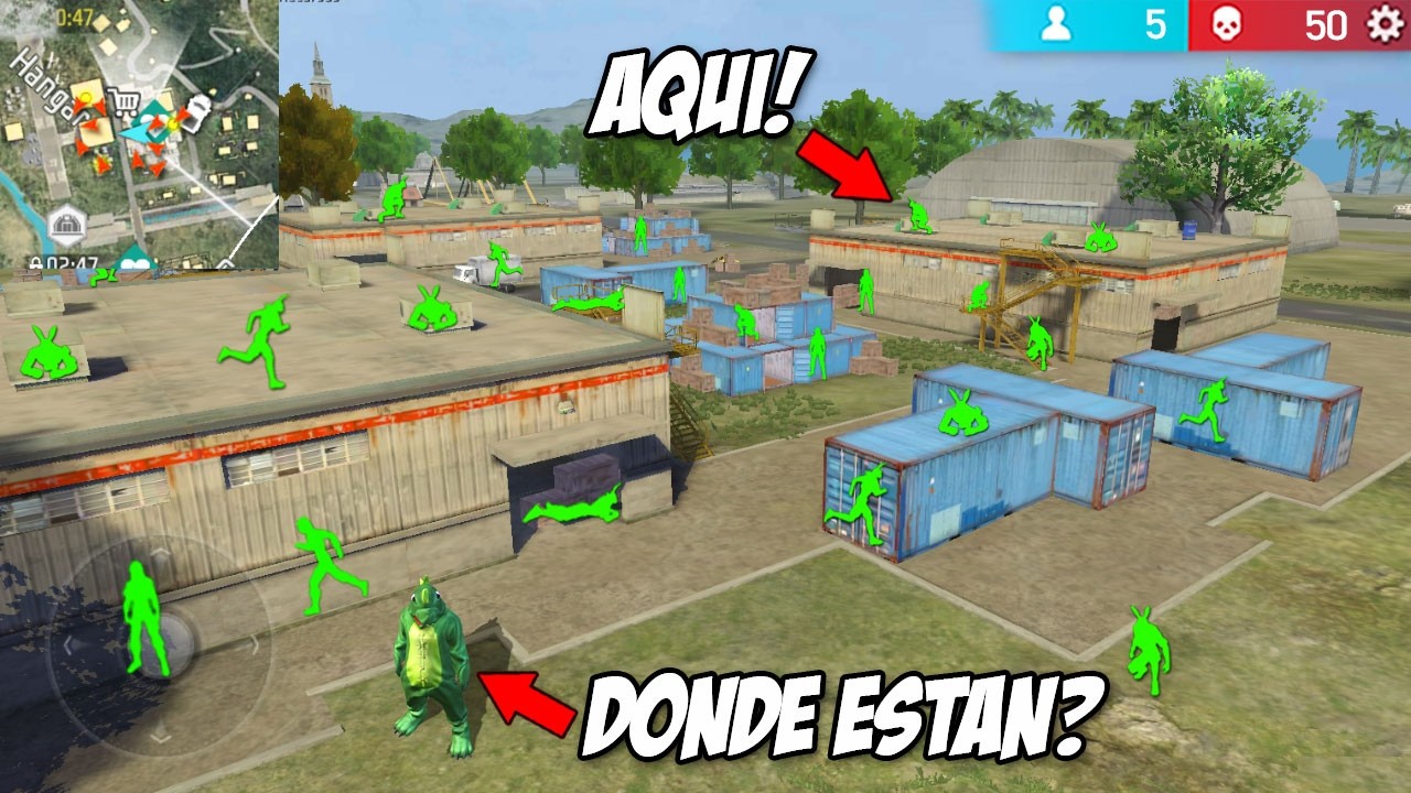 ESCONDITE en TODO el MAPA! 😂 *muy facil* MOMENTOS GRACIOSOS FREE FIRE