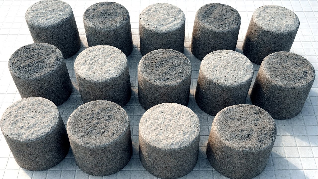 Soft Cement Sand in Whole Shape | White & Black Dusty Powder Crumbling ASMR | Dry Floor + 💦