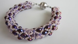 Netted Bracelet with 4x6mm oval beads