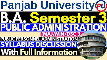 BA 3 Sem Public Administration | Public Personnel Administration| Public Administration 3rd Semester