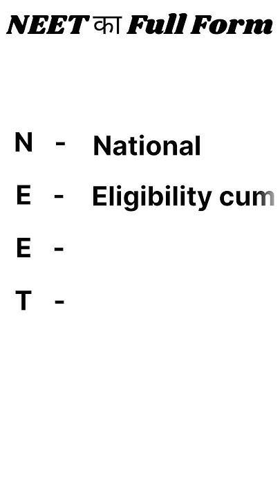 full-form-of-neet-what-is-the-meaning-of-neet-neet-shorts-viral