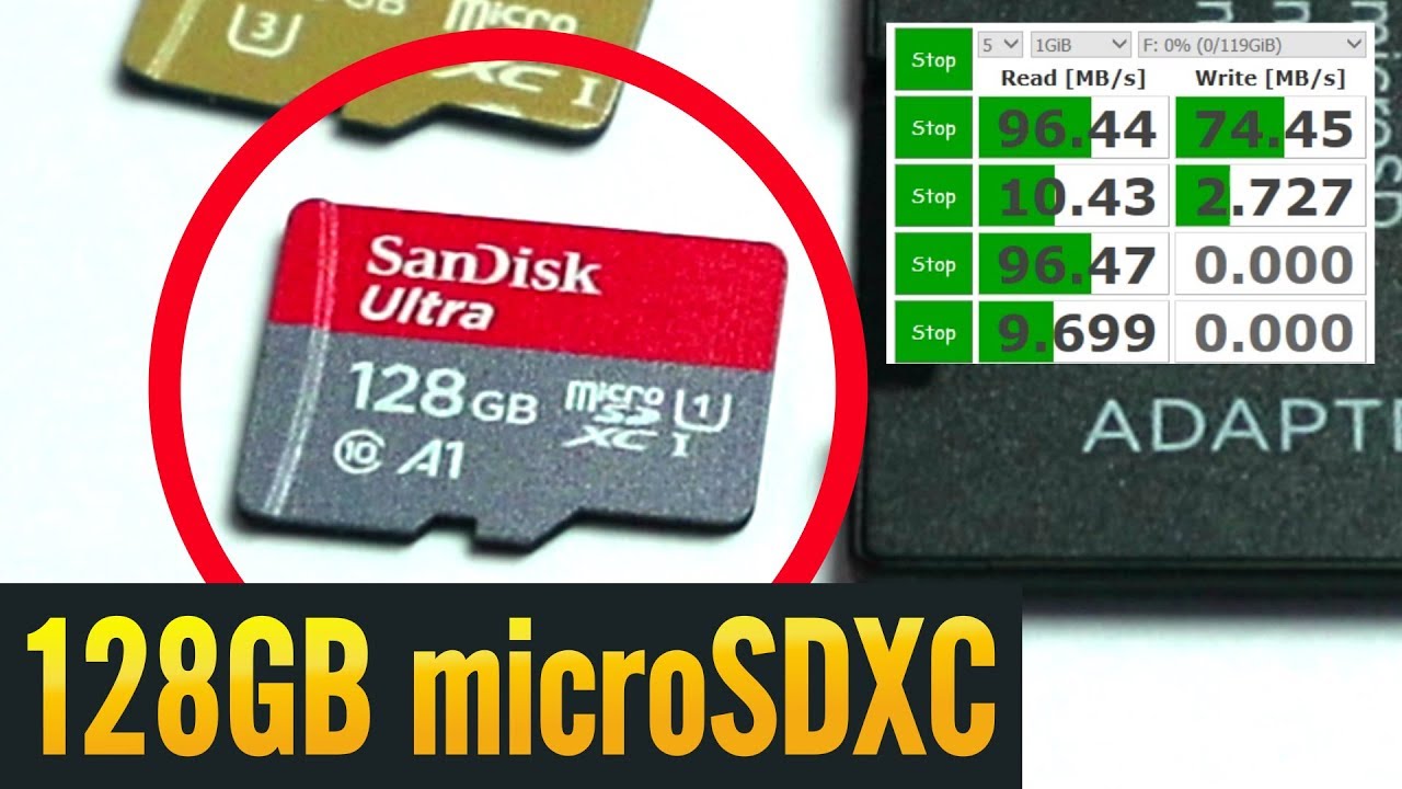 Sandisk Ultra 128gb Microsdxc Sdsquar 128g Gn6ma Unboxing Speed Test Youtube