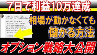 【公開】7日で利益10万を達成したオプション戦略を大公開します。どうポジションを組むべきか、現役プロトレーダーの考えはとは。トライアルキャンペーン始動