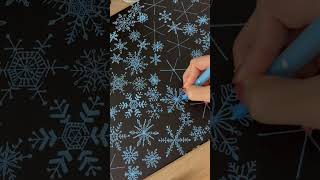 Easy snowflake drawing tutorial #art #doodles #shorts