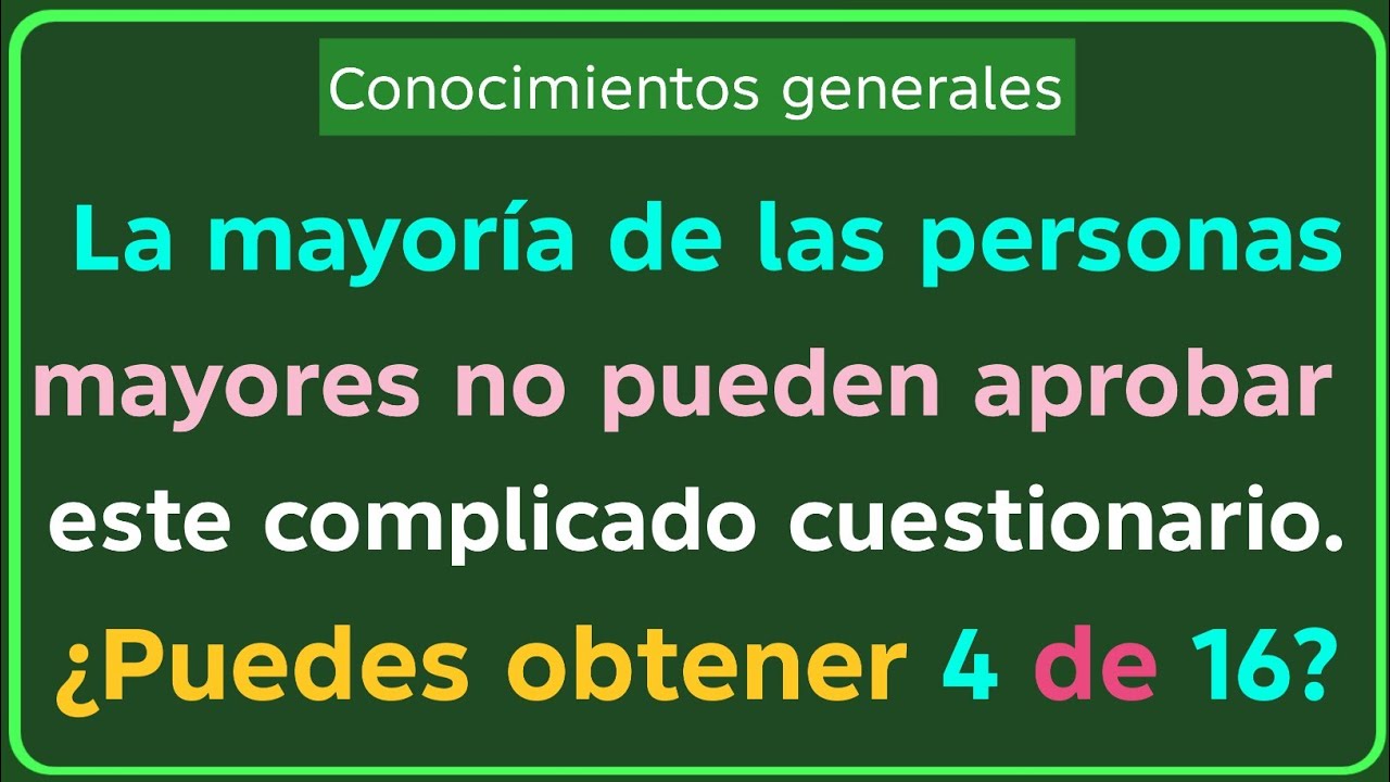 ¿Puedes obtener 4 de 16? | 37 Preguntas de Conocimientos Generales que Casi Nadie Aprueba 🧠🔥