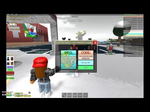 Roblox High School Life Promo Code 2018