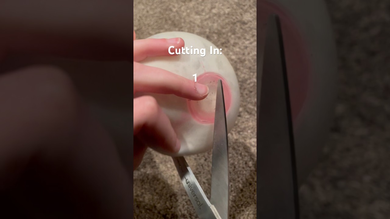SUPER SATISFYING STRESS BALL CUTTING! - What's inside this stress ball??