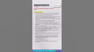 Oracle | Java | Developer | Full Stack #shorts #ytshorts