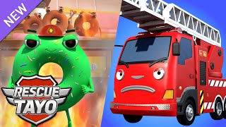 Fire Truck Frank! Donut Shop Is On Fire L Rescue Car Story L Tayo Rescue Team L Tayo The Little Bus