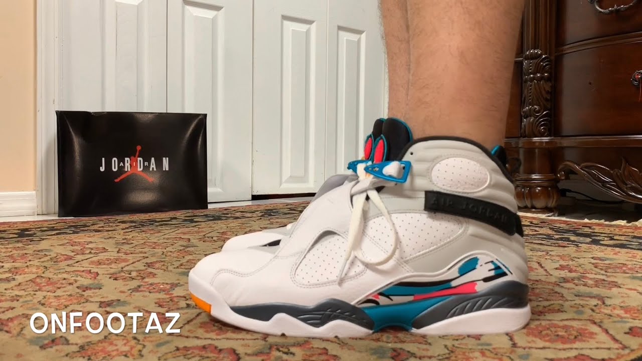 jordan 8 turbo green on feet