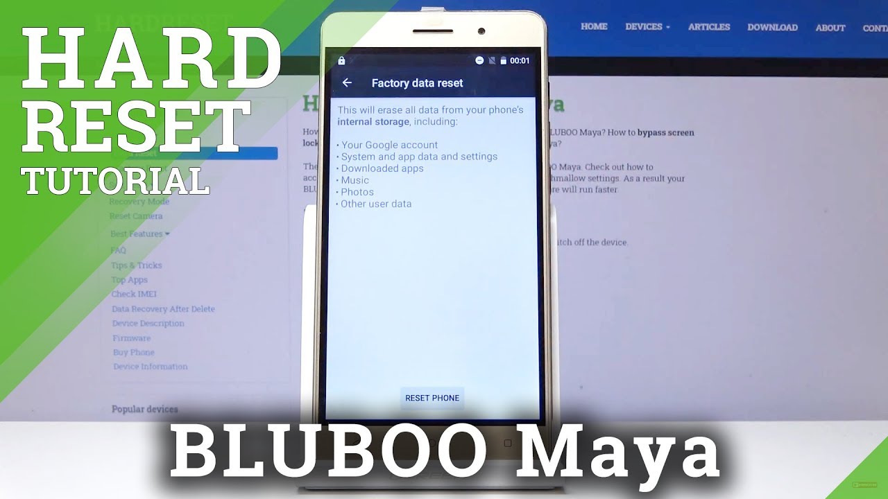 How to Factory Reset BLUBOO Maya - Erase Personal Data & Customized Settings