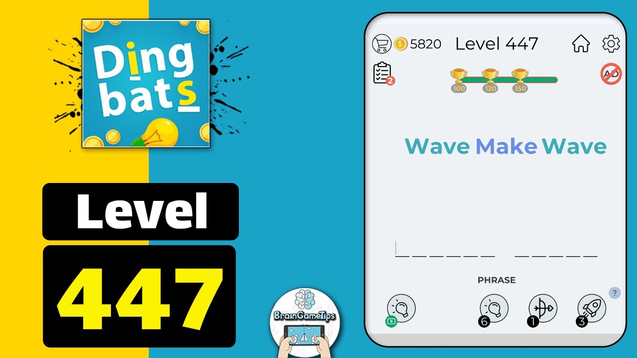 Dingbats - Word Games & Trivia - Level 447 Wave Make Wave Answer