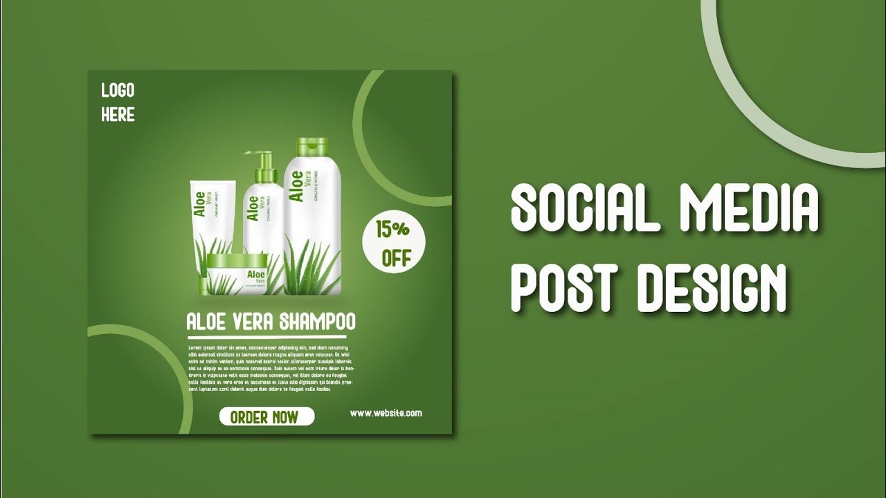 Social media post design| Shampoo Post Design | illustrator Cc tutorial ...