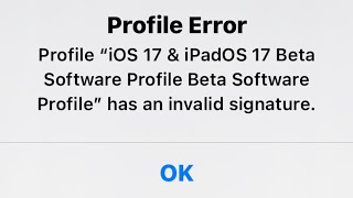 How To Solve Problem For Profile Error Ios 17 Beta Profile Update