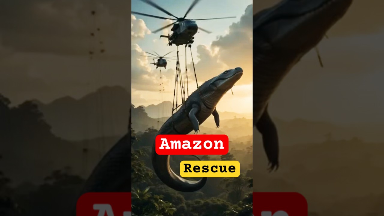 Aligator rescue on amazon forest 