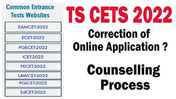 TS EAMCET ECET ICET PGECET.. Correction of Online Application ?