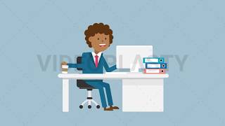 Black Corporate Man Happy With His Work Animation [MOV & GIF]