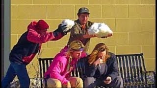 Throwing Snowballs at People Prank