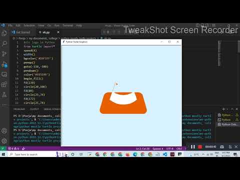 VLC media player logo || python turtle Programming || Python for beginners #poojapatel #chiki1601