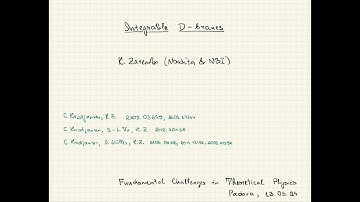 Konstantin Zarembo - Integrable D-branes