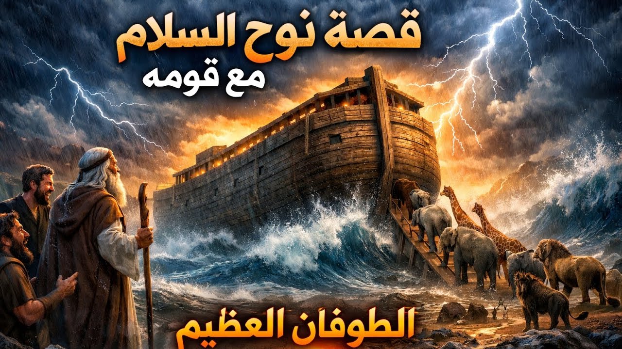 قصة نوح عليه السلام مع قومه (طوفان العضيم)