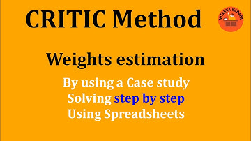 How to Evaluate Weights by using CRITIC method | Objective Weights in MCDM