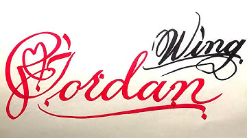 Jordan Wing Name Signature Calligraphy Status | How to Draw, Cursive Calligraphy with Cut Marker