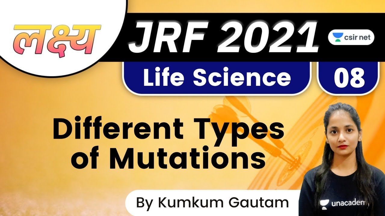 04:00 PM - Lakshya JRF June 2021 | Life Science by Kumkum Gautam | Different Types of Mutations