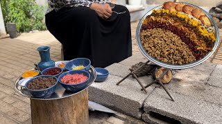 Best Iranian Lentil Pilaf Dressed With Fresh Minced Beef Meat and Raisins And The taste Of Saffron