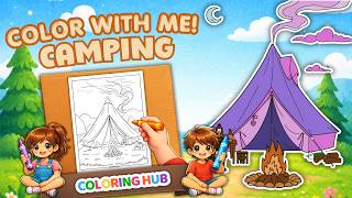 How to Color a Camping for Kids & Adults | Fun and Easy Coloring Pages by ColoringHub
