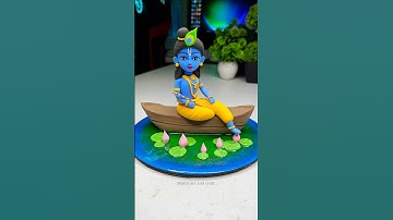 Krishna ji idol making with clay 🪷 Krishna ji making ideas 🦚 Jai shree Krishna 🙏🏻 #shorts #short