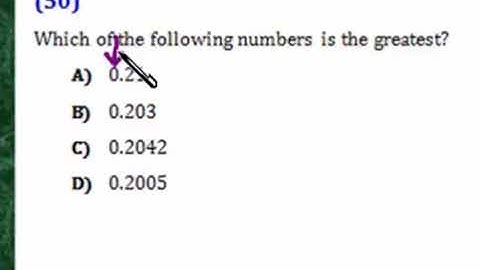Praxis Application DEC050  Compare decimal numbers & fractions