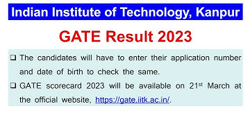 GATE Result Declared IIT Kanpur How to Check GATE Result? GATE Score Card